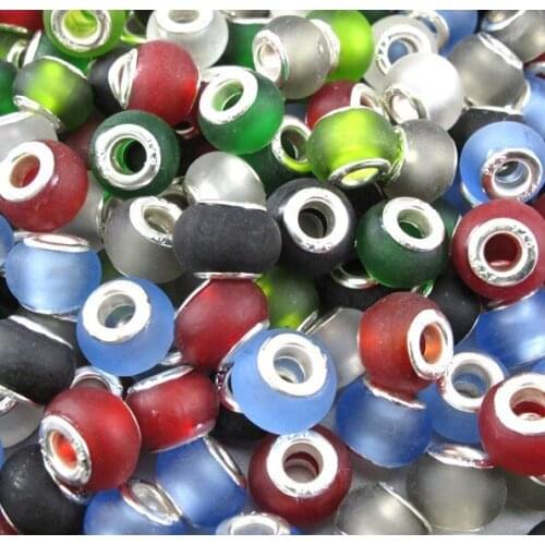 Frosted Glass Beads Fit Charm Bracelet 500pcs/lot