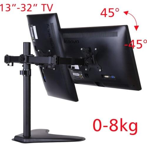 DL-TD07 32"30""13" folding arm desktop full motion double monitor desktop stand 2 Screen holder tilt 45 rotate 360