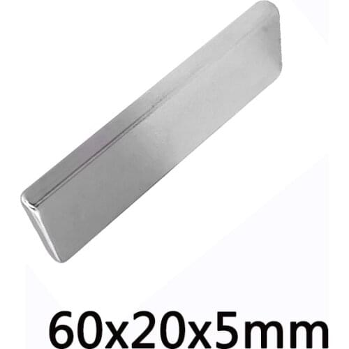 1/2/5/10/20/30PCS Powerful Magnets N35 Neodymium Magnet 60x20x5mm Permanent NdFeB Magnets 60*20*5 mm Big Sheet Magnet
