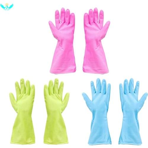 Rubber gloves Clean housekeeping thin waterproof household kitchen laundry washing dishes durable gloves DWH5
