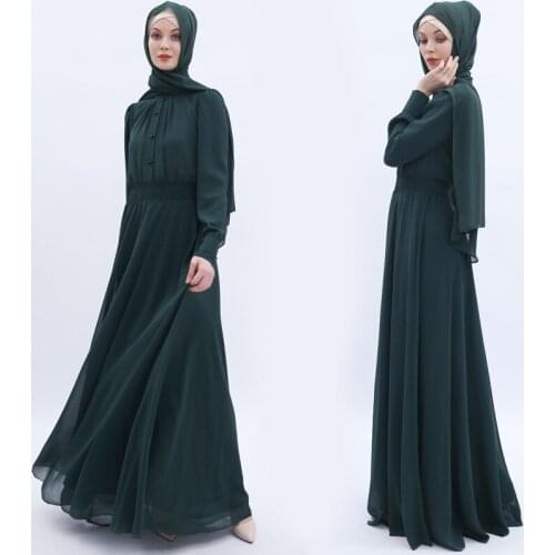 Luxury Muslim Abaya Full Dress Formal Chiffon Elegant Cardigan Kimono Long Robe Gowns Jubah Middle East Eid Ramadan Islamic