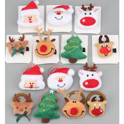 Christmas Childrens Hair Accessories Hair Tie Girls Holiday Party Hairpins Santa Claus Deer Tree Rubber Band Headband Headdress