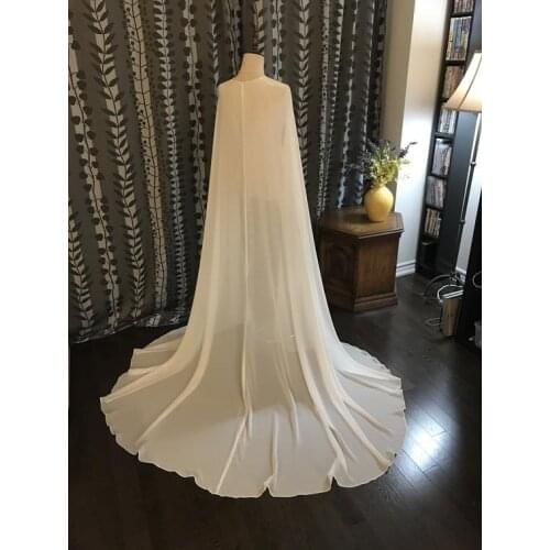 Chiffon Capelet lvory / WHITE Bridal Capes Bolero wedding cape bridal shawl bridal wraps bridal dress coat