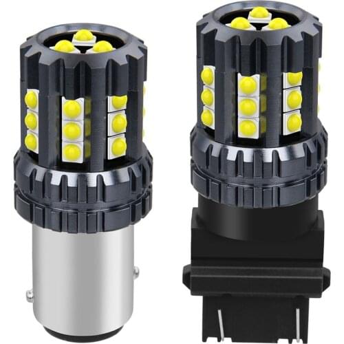 2PCS 1156 P21W BA15S 1157 P21/5W BAY15D T20 7443 W21/5W 7440 W21W T25 3156 3157 P27W LED Bulbs Auto Brake Light Car Reverse Lamp