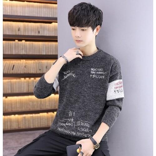 Mens Sweaters Spring Autumn Winter Clothes 2020 M-3XL Korea Simple Style Knitted Casual Standard Pullovers