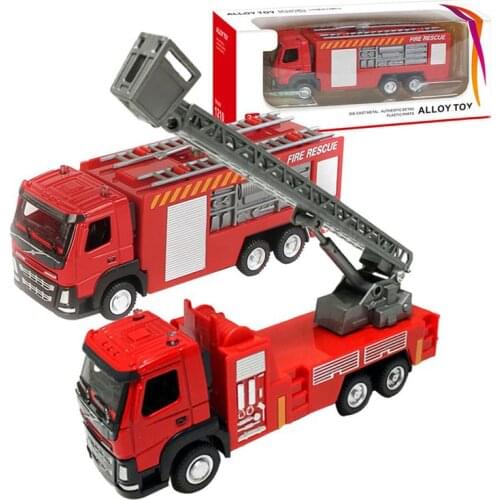 Alloy Spray Water Gun Toy Truck Firetruck Fireman Sam Fire Truck/Engine Vehicle Car Music Light Educational Toys for Boy Kids