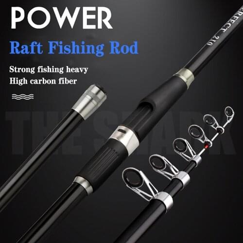 High Carbon 2.1M 2.4M 2.7M 3.0M Luminous Tip Spinning Fishing Rod Portable Telescopic Raft Rod Ultralight Rock Fishing Pole