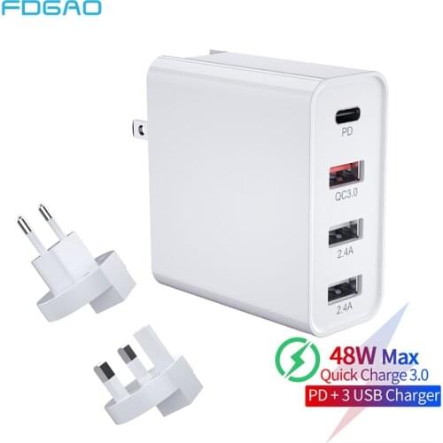 2 USB Port Quick Charger PD QC 3.0 36W Phone Charging Adapter Type C Fast Charge For iPhone 12 Pro 11 XS XR X 8 Samsung S20 S10