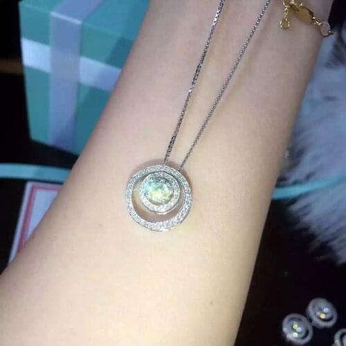 White VS2 Moissanite Pendant S925 Sterling Silver 45cm Necklace for Women Fine Anillos De Silver 925 Jewelry Gemstone Pendants