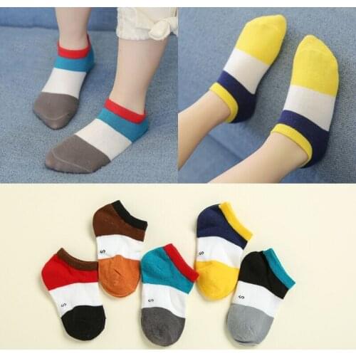 1 Pair Lytwtws Cotton Spring Autumn Baby Girls Kids Socks Children Warm Boys Striped Candy Color Rainbow Kids Teenage Slippers