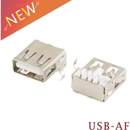10/5Pcs USB 2.0 4Pin A Type Female Socket Connector 90 Degree Data Transmission Charging Plug Adapter PCB Cable