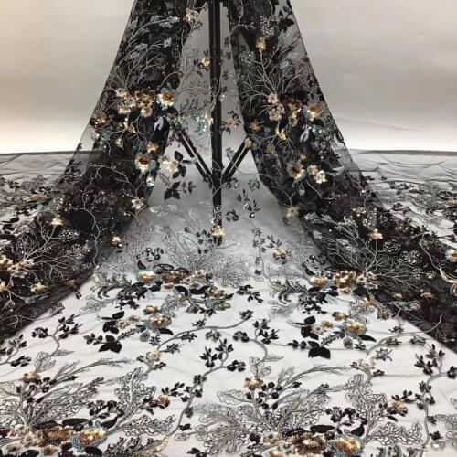 2021 African Tulle Lace Fabric High Quality Lace Fabric Mesh French Embroidery Nigeria Lace Fabric D3855