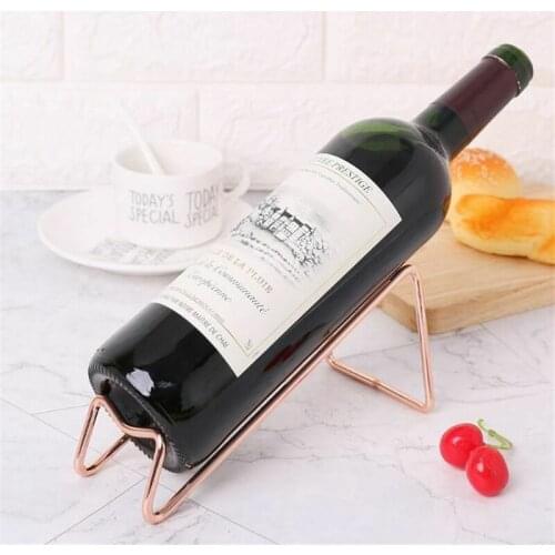 3 Colors Simple Electroplating Craft Wine Rack Stainless Steel Red Wine Beer Wine Holder Household Wine Bottle Rack Accessories
