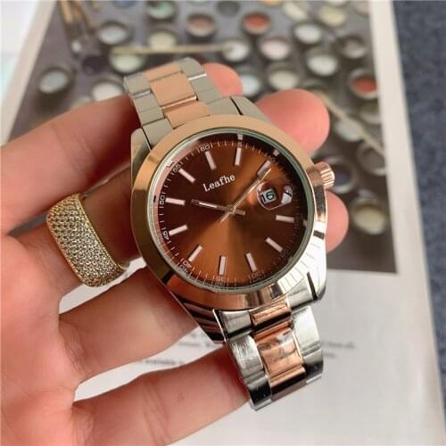 Fashion Silver Rose brand watch color literal calendar function stainless steel material quartz watch dial diameter 40mm