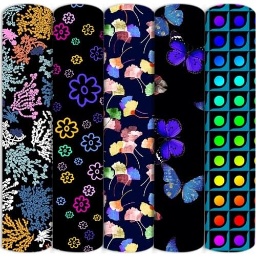 Black Butterfly Flower Dot Polyester Cotton Fabric For Tissue Sewing Quilting Fabrics Needlework Material DIY Handmade,c17336