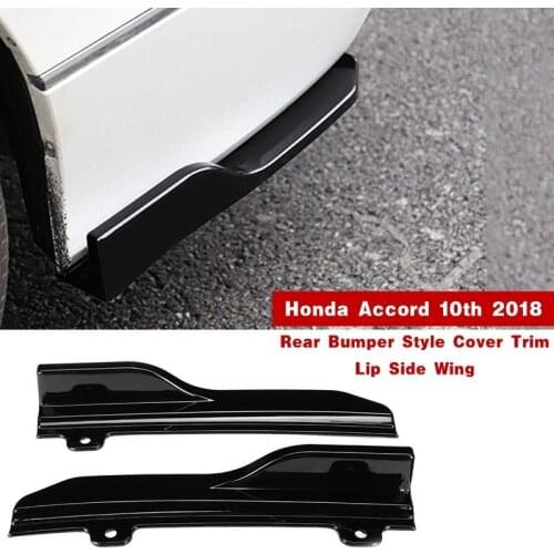 Black Chromium Styling Rear Side Skirt Spoiler Lip Bumper Wing Trim For Honda Accord 10th 2018 New Block Parts Exterior Parts
