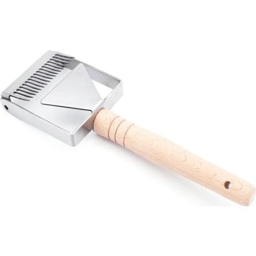 Apiculture Stainless Steel Honeycomb Honey Scraper Wooden Handle Needle Knife Sparse Shovel Cutter Beekeeping Uncapping Fork