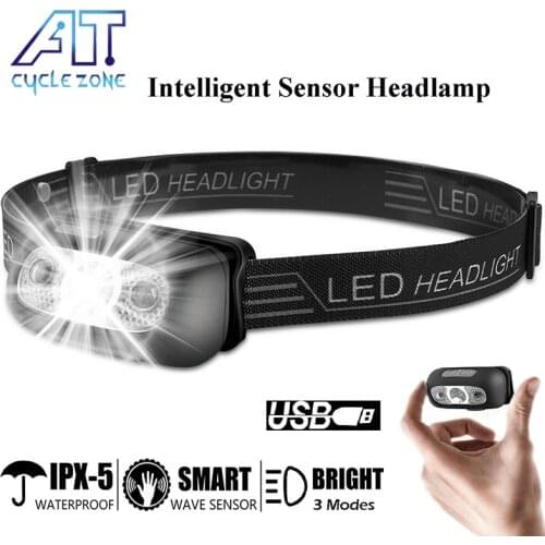 CYCLE ZONE COB LED Headlamp USB Rechargeable 18650 Flashlight Hiking Light Waterproof Head Lamp Torch Camping Lamp Headlamp