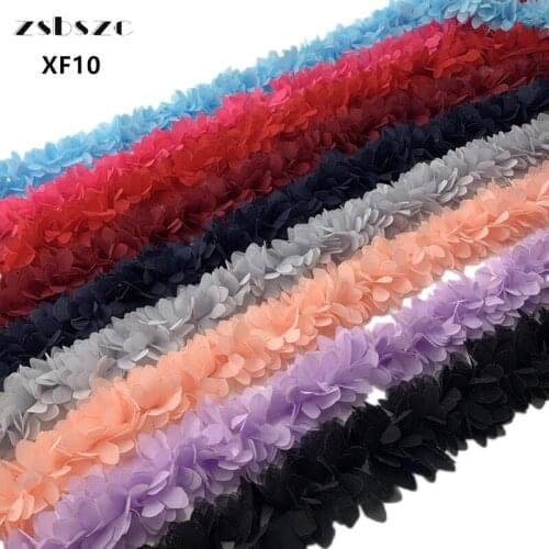 10 Yards 6cm 1000pcs Chiffon Flowers DIY Lace Trim Decoration Handmade DIY Garment Accessories Handcrafted Fabric