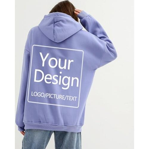 Design Your Logo Hoodie Printed Pullover Sweatshirt Plus Size Sweatshirt Autumn Winter Long Sleeves Unisex Clothing Fashion Tops