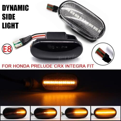 For HONDA Acura Civic Prelude CRX S2000 Integra Fit Del Sol LED Dynamic Side Marker Turn Signal Lights Sequential Bliner Lamp