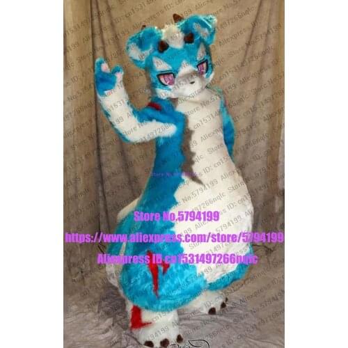 Customized Available REAL PHOTO JAPAN BLUE CAT full sets husky dog Suit fursuit Costume fox Party Fancy Dress Gift