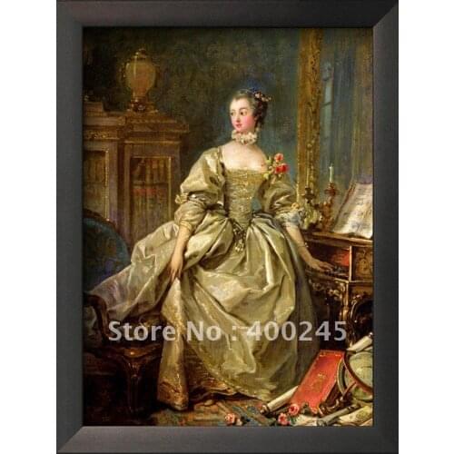 Canvas art Portrait oil paintings Madame De Pompadour by Francois Boucher Classical artwork Decorative handmade High quality