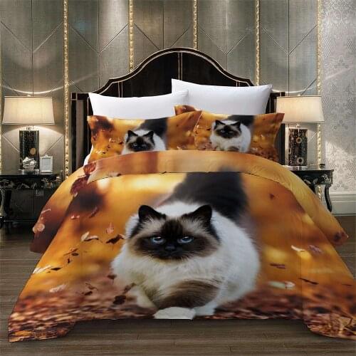 Bedclothes 2019 Cute Cat Bedding Set Kids Duvet Cover 3d Dekbedovertrek 2 Persoons American Style Bed Bedding Set Jogo De Cama