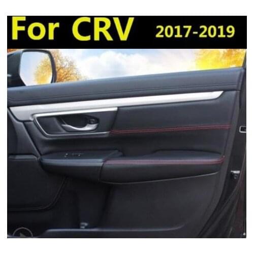 For Honda CRV 2017 2018 2019 2020 Microfiber Door Panel Armrest Leather Protective Cover with Mount Fittings car interior