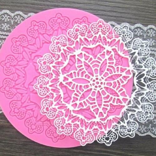 Lace Molds Cake Decorating Tools Round Kitchen Gadgets Silicone Snowflake Shape Food Grade Fondant Cake Mould Baking Mat