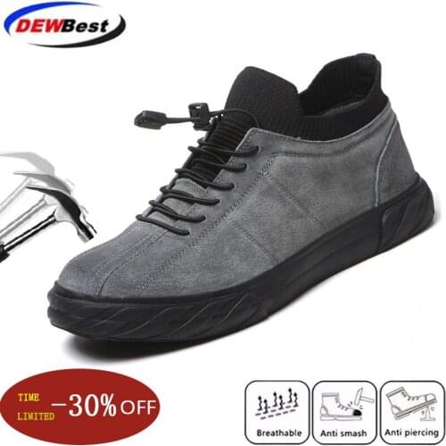 Mens new labor insurance shoes light and comfortable safety anti-smashing anti-piercing shoes breathable work boots soft bottom
