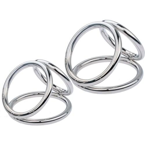 Metal male cock ring Delay Time penis lock ball splitter Scrotum Stretcher stainless steel adult sex toy for men