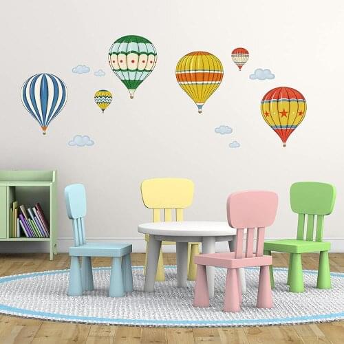 Cartoon Hot Air Balloon stickers animal childrens room decoration nursery baby wall decals environmental protection s