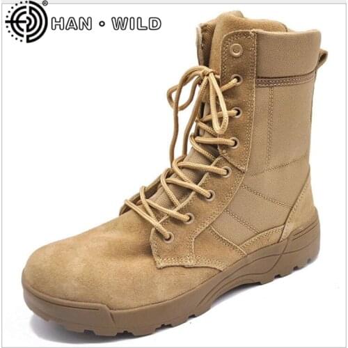 Men High Quality Brand Military Leather Boots Special Force Tactical Desert Combat Boots Mens Ankle Boots Outdoor Shoes