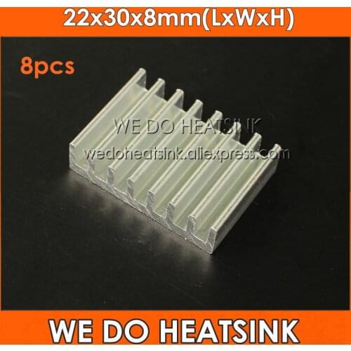 WE DO HEATSINK 8pcs 22x30x8mm DIY Extrusion Epoxy Attach On Heatsink Aluminum Cooler Cooling For DIP