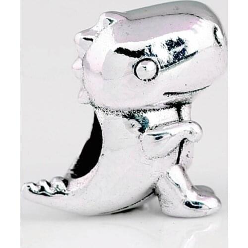 Original Cute Smooth DINO THE DINOSAUR Beads Fit 925 Sterling Silver Animal Bead Charm Bracelet Bangle Diy Jewelry