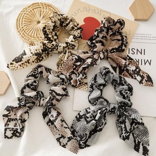RAISEN FACE Vintage scarf bowknot Women Hair Ponytail Holder, Rubber Serpentine Summer headbands Elastic Hair ties for Girls