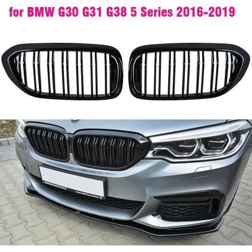 Front Bumper Kidney Grille Grill for BMW G30 G31 5 Series 525I 530I 540I 550I M5 with M-Performance Black Line Kidney