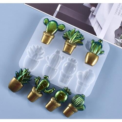 DIY Cactus Crystal Epoxy Mold For Handmade Silicone Mold Jewelry Accessories Home Decoration Crafts Making Tools