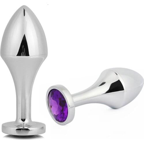 Sex Toys Metal Anal Beads Crystal Jewelry Butt Plug Prostate Open Stimulator Dildo Stainless Steel Anal Plug For Woman Couples