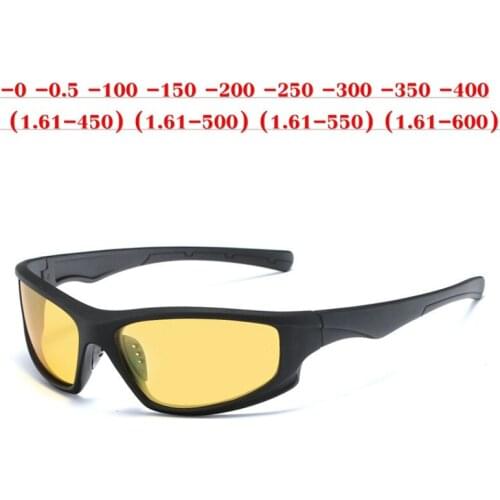 Diopter Finished Myopia Polarized Sunglasses Men Women Nearsighted Glasses Fashion Metal square mens Night vision driving NX