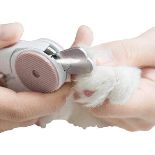 LED Cat Nail Scissors Illuminated Blood-Proof Manicure Dog Paw Scissors with File High-Definition Lighting Prevents From Injury