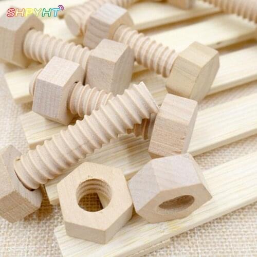 Solid Wood Early Education Educational Screw Nut Assembling Wooden Toy Screw Nut Hands-On Teaching Aid Educational Toy For Child