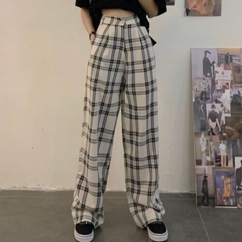 Wenaiyi Women's Plaid Trousers