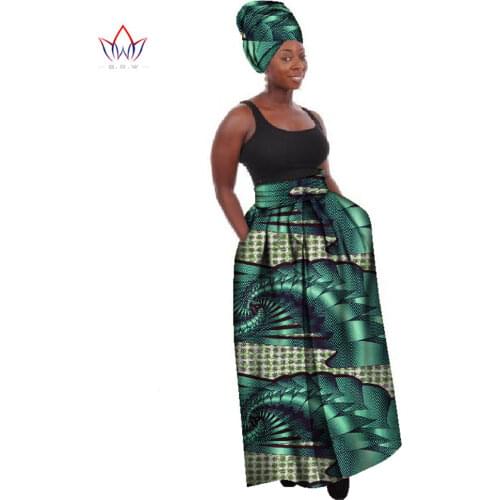 African Clothes for Women Long African Print Skirt Maxi Skirts Ankle-Length Skirt Plus Size Women Clothing 6XL BRW WY268