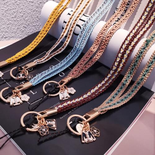 Mobile Phone Straps Phone Wrist Straps Weave Strap Wrist Rope Hanging Neck Rope Colorful Ornaments Key Chain