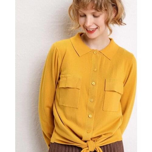 2019 Fall Winter Clothes Thick Cashmere Sweater Women Cardigan Polo Collar Knitting Lapel Shirt Loose Pull Oversize Femme AA5074