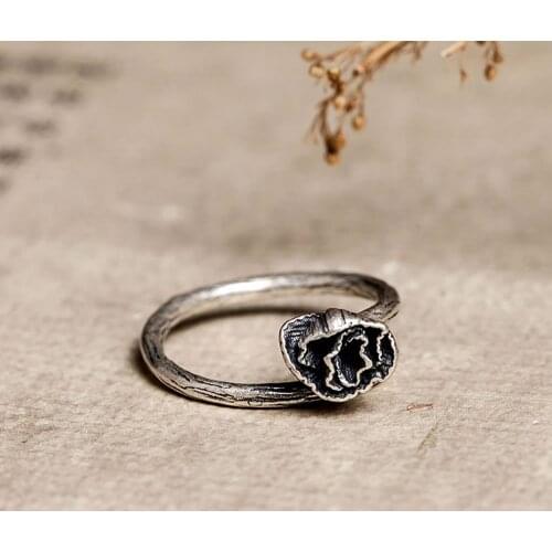 Genuine 925 Sterling Silver Poppy Rings Simple Open Rings Designer Fashion Jewelry For Women Star Opening Adjustable Rings