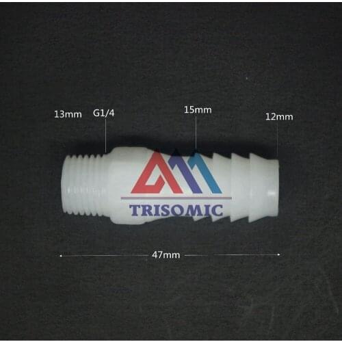 12mm-G1/4 Straight Connector Plastic pipe Fitting Barbed Connector with thread Material PE