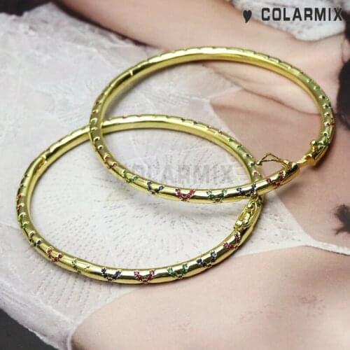 4 PIECES Tribe bangles metal cuff bangle color zircon for women fashion jewelry zircon accessories bracelets 51146